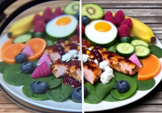 alt_text: A split image illustrating Intermittent Fasting with meal timings and OMAD's vibrant single meal.