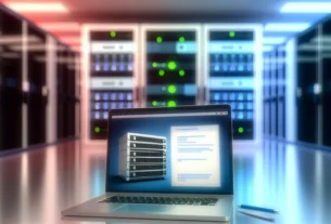 alt_text: A sleek server room with a laptop showing Proxmox, checklist graphics, and a modern color palette.