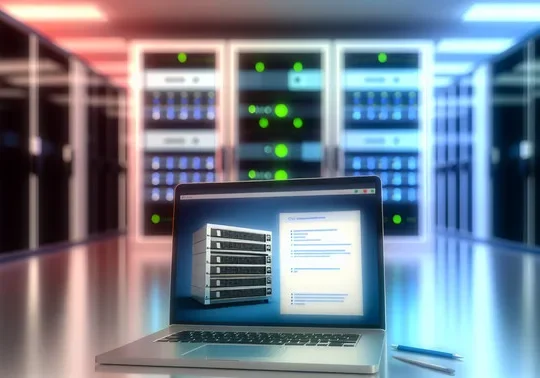 alt_text: A sleek server room with a laptop showing Proxmox, checklist graphics, and a modern color palette.