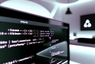 alt_text: Modern workspace featuring Ubuntu terminal, code snippets, and server icons for a setup guide.