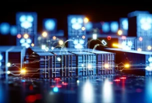 alt_text: "Modern cover image for 'Docker Container Management' featuring stylized containers and digital elements."