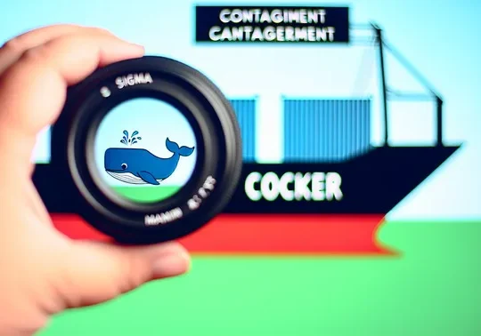 alt_text: Docker whale symbolizes containerization amid a tech backdrop and vibrant colors for management cover.