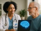 alt_text: A diverse Physician Assistant compassionately engages with a patient, highlighting human-AI collaboration.